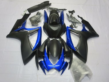 2006-2007 Matte Black Blue Suzuki GSXR 600 / GSXR 750 Motorcycle Fairings