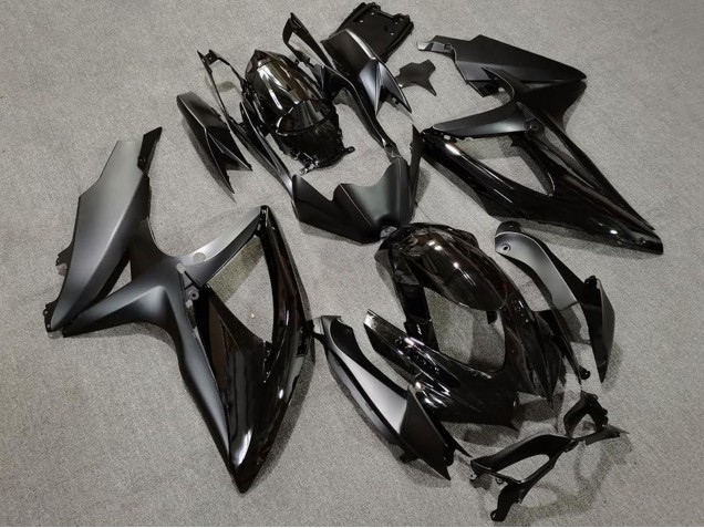 2008-2010 Glossy Black Matte Black Suzuki GSXR 600 / GSXR 750 Motorcycle Fairings
