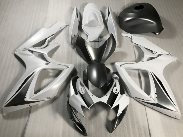 2006-2007 White Grey Matte Black Suzuki GSXR 600 / GSXR 750 Motorcycle Fairings