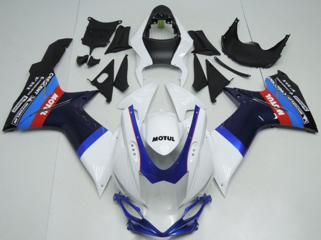 2011-2024 White Blue BlackRed Motul Suzuki GSXR 600 / GSXR 750 Motorcycle Fairings