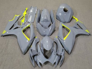 2006-2007 Nardo Grey High Viz Yellow Suzuki GSXR 600 / GSXR 750 Motorcycle Fairings