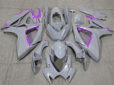 2006-2007 Nardo Grey and Purple Trim Suzuki GSXR 600 / GSXR 750 Motorcycle Fairings