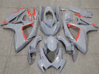 2006-2007 Nardo Grey and Red Trim Suzuki GSXR 600 / GSXR 750 Motorcycle Fairings