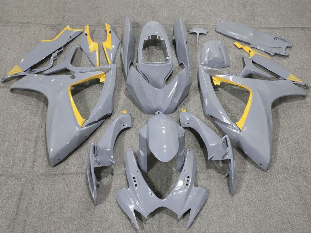 2006-2007 Nardo Grey and Yellow Trim Suzuki GSXR 600 / GSXR 750 Motorcycle Fairings