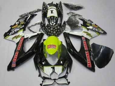 2008-2010 White Yellow Red Black National Guard Suzuki GSXR 600 / GSXR 750 Motorcycle Fairings
