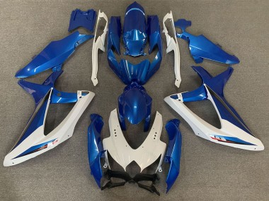 2008-2010 White Blue OEM Style Suzuki GSXR 600 / GSXR 750 Motorcycle Fairings