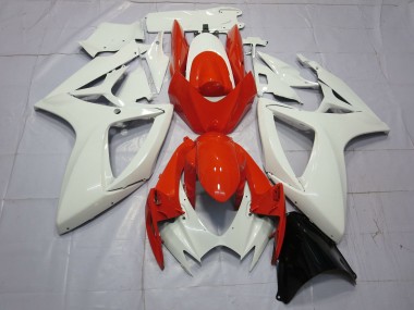 2006-2007 White Red Suzuki GSXR 600 / GSXR 750 Motorcycle Fairings