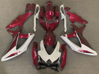 2008-2010 White Red OEM Style Suzuki GSXR 600 / GSXR 750 Motorcycle Fairings
