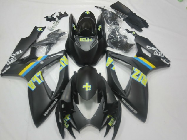 2006-2007 Matte Black Blue Yellow Rizla Suzuki GSXR 600 / GSXR 750 Motorcycle Fairings