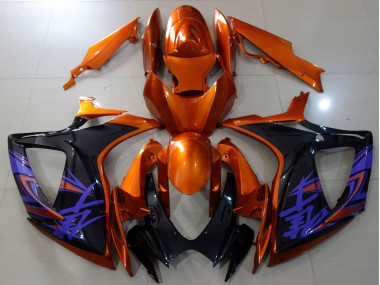 2006-2007 Orange Glossy Black Blue Suzuki GSXR 600 / GSXR 750 Motorcycle Fairings