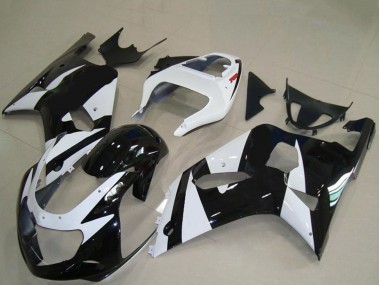 2001-2003 White Glossy Black Suzuki GSXR 600 / GSXR 750 Motorcycle Fairings
