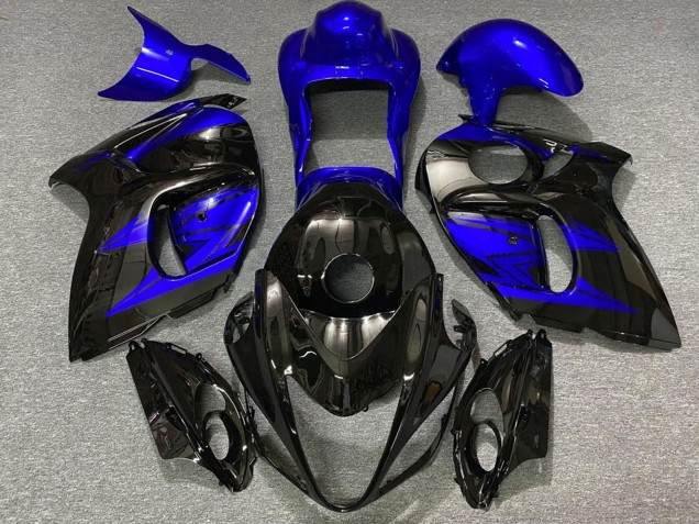 2008-2020 Glossy Black and Deep Blue Suzuki GSXR 1300 Motorcycle Fairings