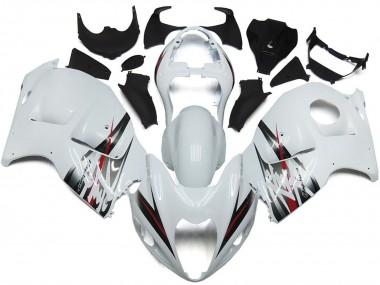 1997-2007 Glossy White and Silver Style Suzuki GSXR 1300 Motorcycle Fairings