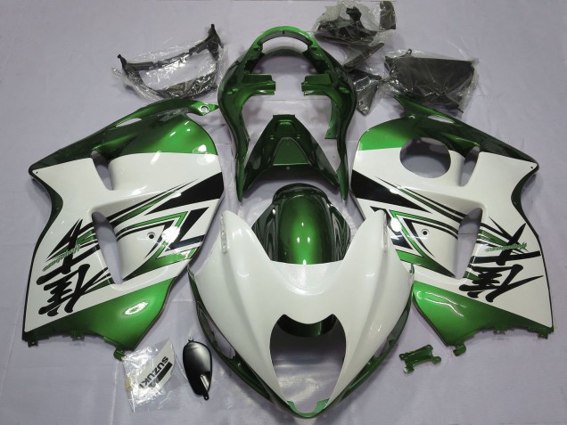 1997-2007 Glossy White Green Suzuki GSXR 1300 Motorcycle Fairings