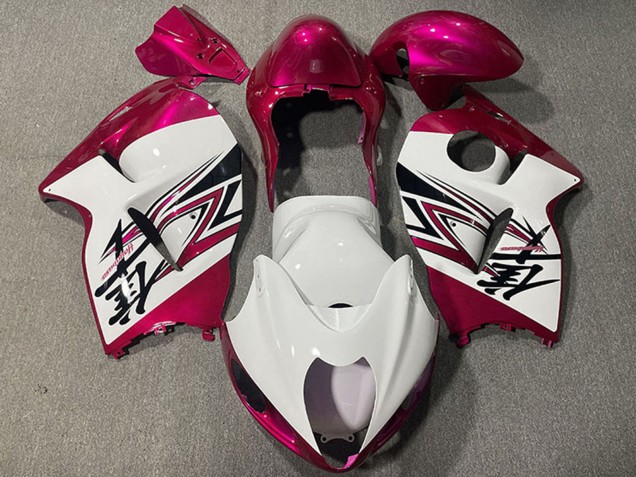 1997-2007 Glossy White Pink Suzuki GSXR 1300 Motorcycle Fairings
