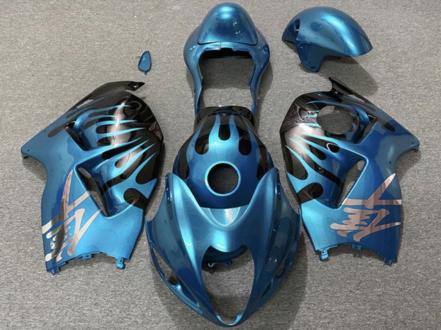 1997-2007 Sky Blue and Black Suzuki GSXR 1300 Motorcycle Fairings