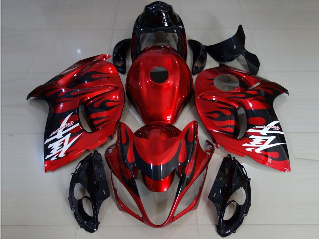2008-2020 Red Black Flame Suzuki GSXR 1300 Motorcycle Fairings