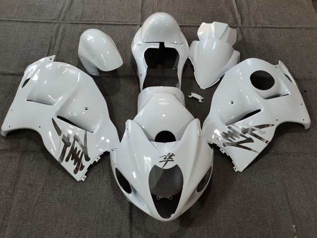 1997-2007 White OEM Style with Silver Decals Suzuki GSXR 1300 Motorcycle Fairings