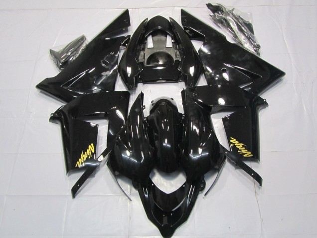 2004-2005 Glossy Black Gold Kawasaki ZX10R Motorcycle Fairings