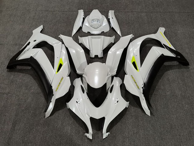 2016-2019 Pearl White Yellow Matte Black Kawasaki ZX10R Motorcycle Fairings
