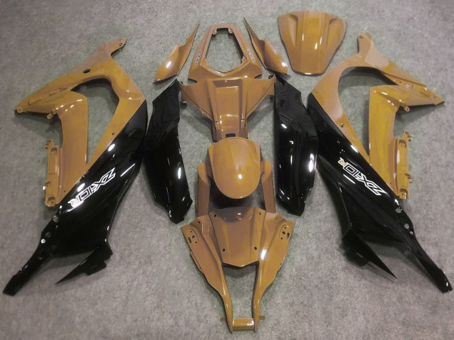 2016-2019 Desert Tan Glossy Black Kawasaki ZX10R Motorcycle Fairings