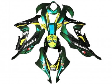 2016-2019 Forest Green Yellow Shark 46 Kawasaki ZX10R Motorcycle Fairings