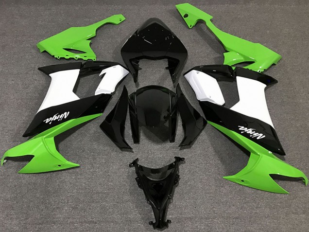2008-2010 Green White Black Kawasaki ZX10R Motorcycle Fairings