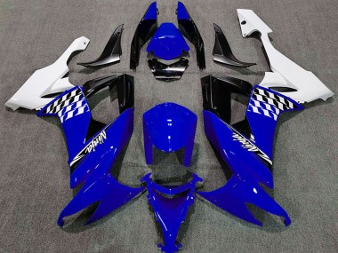 2008-2010 White Blue Black Kawasaki ZX10R Motorcycle Fairings