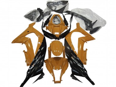 2011-2015 Dark Orange Glossy Black Kawasaki ZX10R Motorcycle Fairings