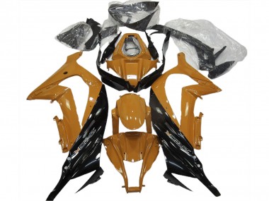 2011-2015 Dark Orange Glossy Black Kawasaki ZX10R Motorcycle Fairings