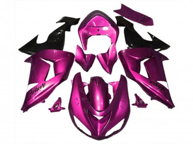 2006-2007 Pink Glossy Black Kawasaki ZX10R Motorcycle Fairings