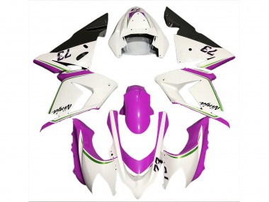 2004-2005 Glossy White Pink Kawasaki ZX10R Motorcycle Fairings