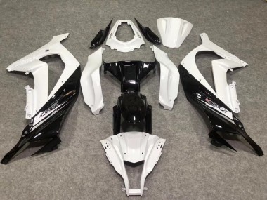 2011-2015 White Glossy Black Kawasaki ZX10R Motorcycle Fairings