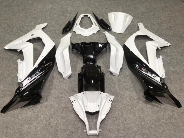 2011-2015 White Glossy Black Kawasaki ZX10R Motorcycle Fairings