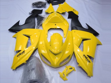 2006-2007 Yellow Black Kawasaki ZX10R Motorcycle Fairings