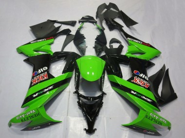 2008-2010 Green Black Red Kick Elf Henleys Vent-Axia Kawasaki ZX10R Motorcycle Fairings