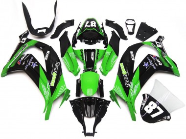 2016-2019 Green Glossy Black Team Green Star 87 Kawasaki ZX10R Motorcycle Fairings