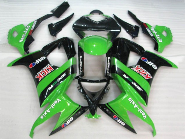 2008-2010 Green Black Red Kick Elf Vent-Axia Kawasaki ZX10R Motorcycle Fairings