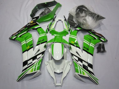 2011-2015 White Green Yellow Black Maxxis Dunlop Kawasaki ZX10R Motorcycle Fairing