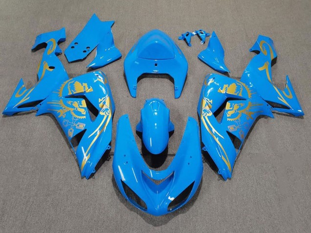 2006-2007 Light Blue Gold Kawasaki ZX10R Motorcycle Fairings
