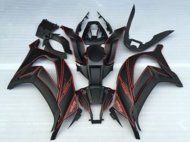 2011-2015 Matte Black Red Kawasaki ZX10R Motorcycle Fairings