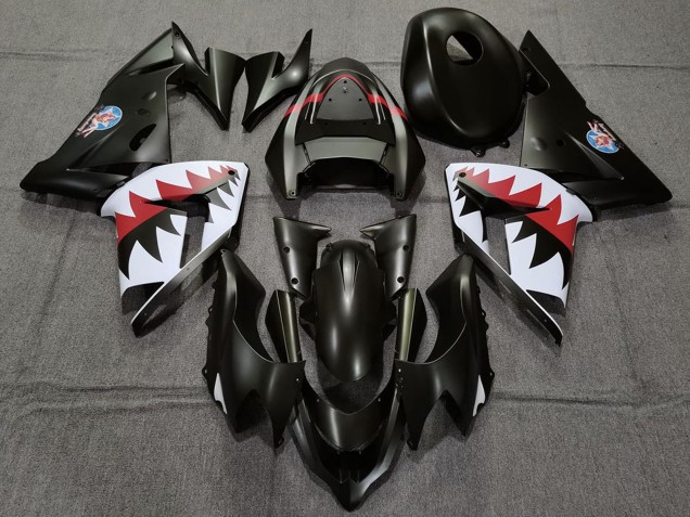 2004-2005 Matte Black Betty Bomber Kawasaki ZX10R Motorcycle Fairings