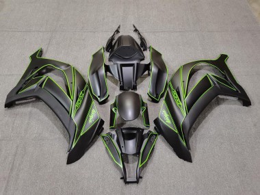 2011-2015 Matte Black Green Lining Kawasaki ZX10R Motorcycle Fairings