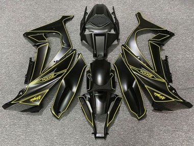 2011-2015 Matte Black Yellow Lining Kawasaki ZX10R Motorcycle Fairings