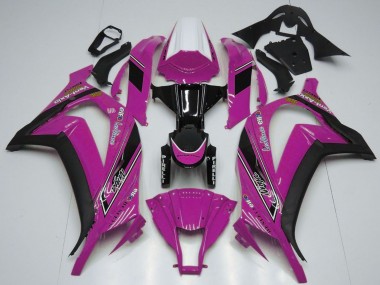 2011-2015 White Pink Glossy Black OEM Style Kawasaki ZX10R Motorcycle Fairings