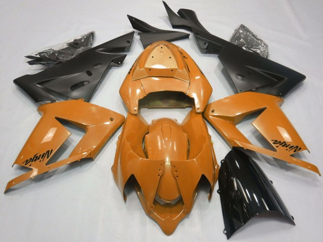 2004-2005 Pearl Orange Black Kawasaki ZX10R Motorcycle Fairings