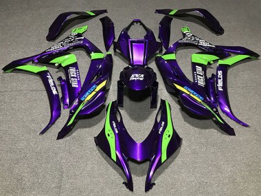 2016-2019 Purple Green White Trick Star Eva Racing Kawasaki ZX10R Motorcycle Fairings