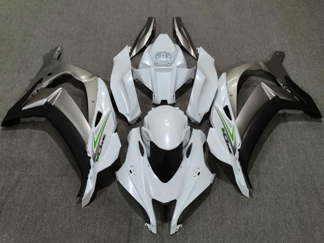 2016-2019 Pearl White Silver Kawasaki ZX10R Motorcycle Fairings