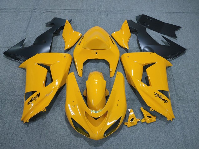 2006-2007 Yellow Black Ninja Kawasaki ZX10R Motorcycle Fairings