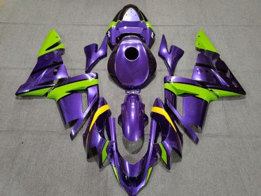 2004-2005 Purple Green and Yellow Kawasaki ZX10R Motorcycle Fairings